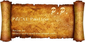 Póti Paulina névjegykártya